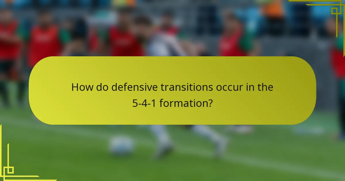 How do defensive transitions occur in the 5-4-1 formation?
