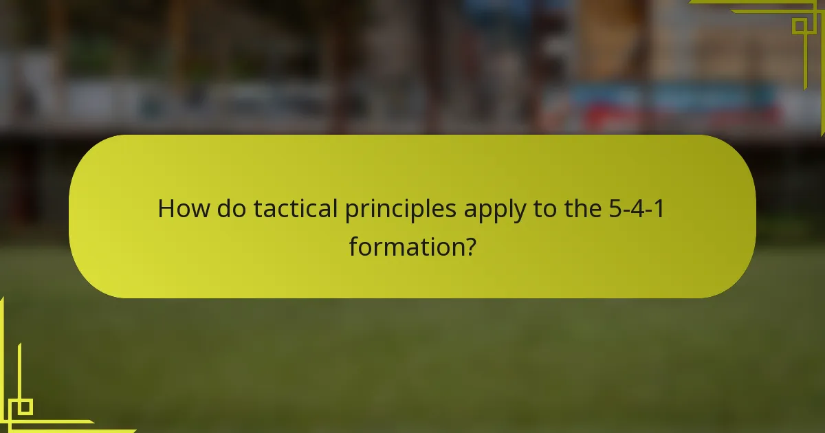 How do tactical principles apply to the 5-4-1 formation?