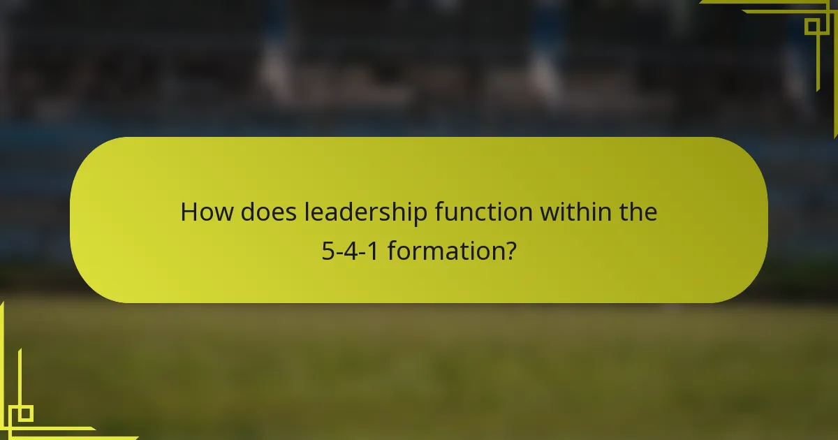 How does leadership function within the 5-4-1 formation?