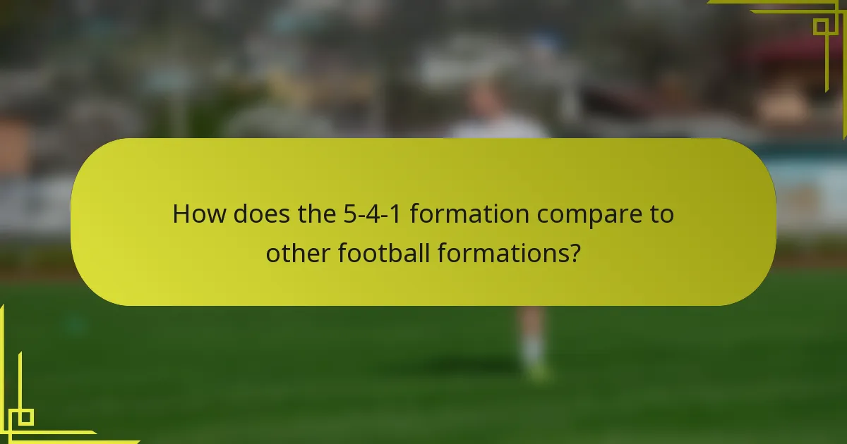How does the 5-4-1 formation compare to other football formations?
