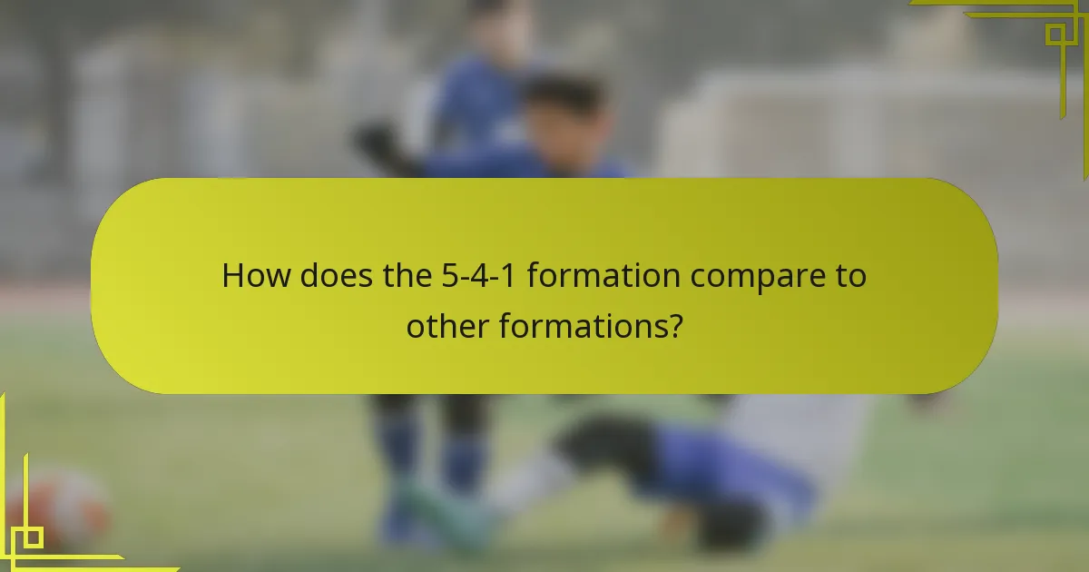 How does the 5-4-1 formation compare to other formations?