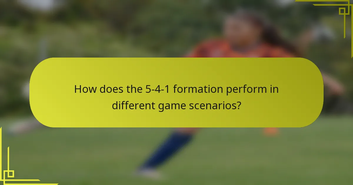 How does the 5-4-1 formation perform in different game scenarios?
