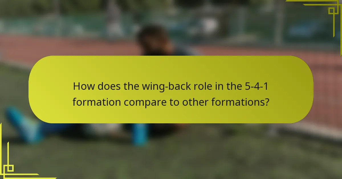 How does the wing-back role in the 5-4-1 formation compare to other formations?