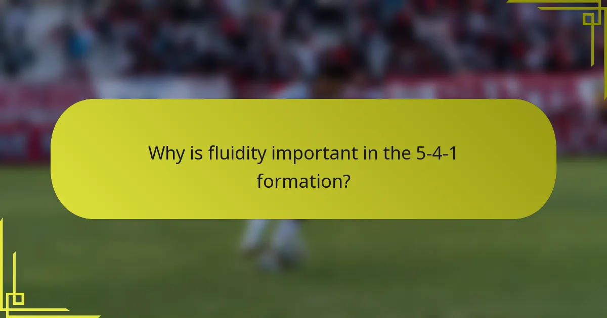 Why is fluidity important in the 5-4-1 formation?